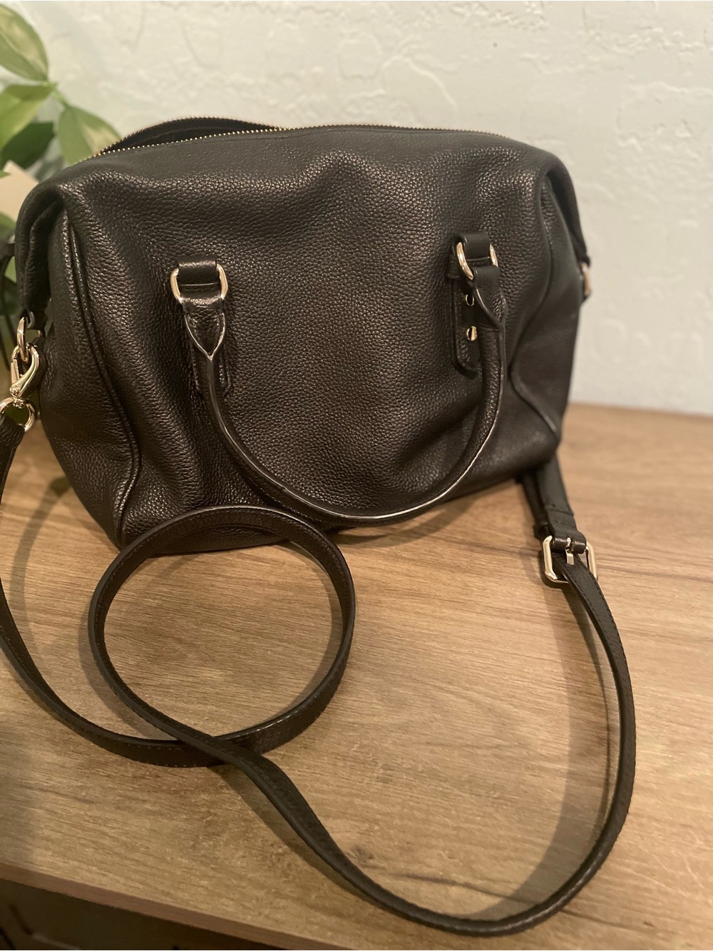 kate spade Black Pebbled Leather Convertible Crossbody Bag - Picture 5 of 9